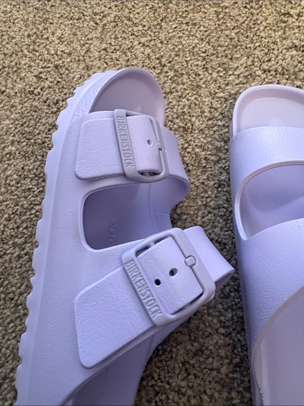 Womens Birkenstock Double-Buckle Slide Sandals in Light Lavender - Picture 5 of 6
